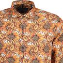 Guide London Retro Sunflower L/S Tencel Shirt 