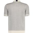 Guide London 2Tone Textured Knit Zip Neck Polo I/N
