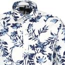 Guide London Shades Of Blue Retro Floral L/S Shirt