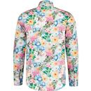Guide London Retro Vibrant Flower L/S Sateen Shirt