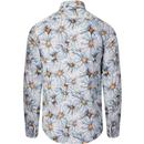 GUIDE LONDON Retro Mod Painted Daisy Floral Shirt