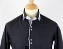 Stripe Trim GUIDE LONDON 60s Mod Tailored Shirt B