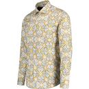 Guide London Gold & Blue Geometric Print Shirt 
