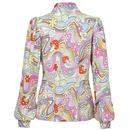 Happy Daze Hell Bunny 60s Psychedelic Print Blouse