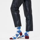 + HAPPY SOCKS Men's Retro Mod Wool Argyle Socks