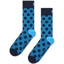 Happy Socks Big Dot Retro 70s Socks in Navy and Blue P000075