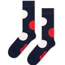 +Happy Socks Jumbo Dot Combed Cotton Socks Navy