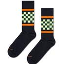 +Happy Socks Checked Stripe Mod Sneaker Socks B/G