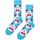 Happy Socks Cherry Argyle Socks in Turquoise P002570-6700 