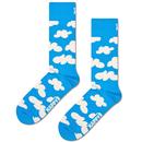 Happy Socks Women's Cloudy Socks in Sky Blue and White