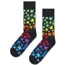 Happy Socks Star Cluster Retro 1980s Socks in Black P003184