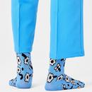 +HAPPY SOCKS Retro 60s Dancing Flower Socks - Blue