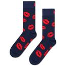 +Happy Socks Retro Puckered Kisses Crew Socks N/R