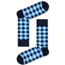 Happy Socks Retro Gingham Check Socks in Navy MIC01-6500