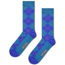 Happy Socks Lite Men's Retro Argyle Socks in Blue P002318 Main Photo
