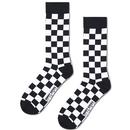 Happy Socks Lite Men's Check Socks in Black White Mod Ska P002314 