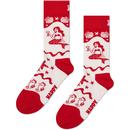 Happy Socks Mermaid Socks in White/Red P002596-1000