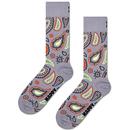 Happy Socks Retro Mod Paisley Socks in Grey P000087