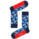 Happy Socks Retro Paisley Socks in Navy PAI01-6500