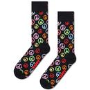 Happy Socks Men's Retro 60s Peace Symbol Socks in Black P000729