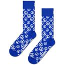 Happy Socks Men's Retro 60s Peace Symbol Socks in Blue P000731