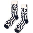 Happy Socks Psychedelic Zebra Socks in Black and White P000254