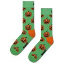 Happy Socks Men's Retro Halloween Pumpkin Socks In Green and Orange