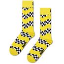 Happy Socks Race Wavy Checker Socks in Yellow P002647-2200 