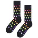 Happy Socks Mushroom Stripe Retro Socks in Black P003166