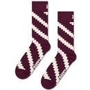 Happy Socks Retro Abstract Ladder Socks in Burgundy P000072