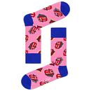 Happy Socks x The Rolling Stones Candy Kiss Layered Licks Socks 