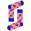 Happy Socks for Women - Rolling Stones Limited edtion Candy Kiss Socks in Pink