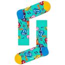 Happy Socks for Women - Limited Edition Rolling Stones Shattered Socks in Green Turquoise