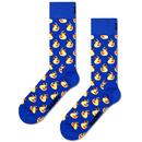 +Happy Socks Retro Rubber Duck Crew Socks (Blue)