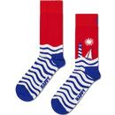 Happy Socks Sail Away Socks in Red/Blue P002599-4300 