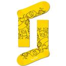 Happy Socks The Simpsons Family Retro Socks in Yellow SIM01-2200