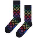 Happy Socks Men's Retro Rainbow Swirl Socks in Black P000749