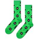 Happy Socks Men's Retro Vinyl Record Socks in Green P000906