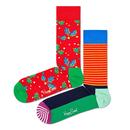 Happy Socks for Women - Christmas Socks Gift Pack in Red Cracker