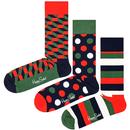 happy socks holiday Christmas socks red white blue green