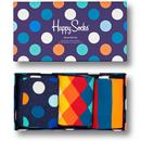 + HAPPY SOCKS Big Dot Diamond 3 Pack Sock Gift Set
