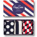 happy socks mens 3 pack classic patterns navy red white