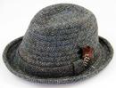 Orkney Harris Tweed Retro Mod Trilby Hat (Grey)
