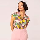 Benita Hell Bunny 50s Tropical Resort Collar Shirt