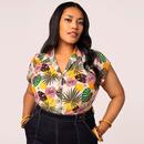 Benita Hell Bunny 50s Tropical Resort Collar Shirt