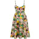 Benita Hell Bunny 50s Tropical Print Midi Dress