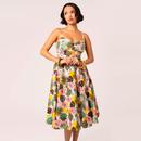 Benita Hell Bunny 50s Tropical Print Midi Dress