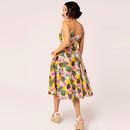 Benita Hell Bunny 50s Tropical Print Midi Dress