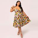 Benita Hell Bunny 50s Tropical Print Midi Dress