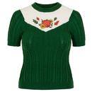 Hell Bunny Autumn Knitted Top in Green